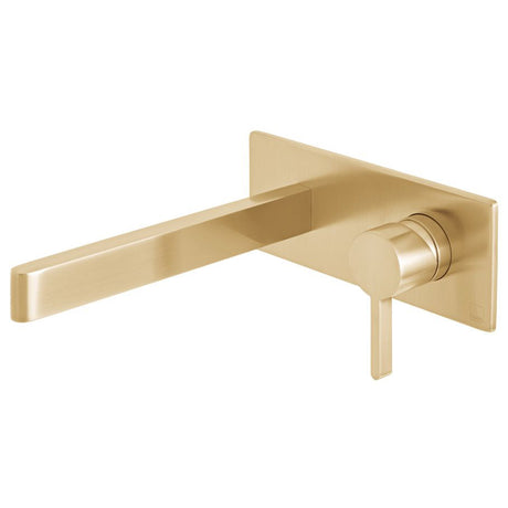 Vado Edit Wall Mounted Basin Mixer Tap With 200mm Spout - Brushed Gold - IND-EDI109S/A-BRG