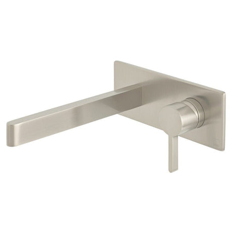 Vado Edit Wall Mounted Basin Mixer Tap With 200mm Spout - Brushed Nickel - IND - EDI109S/A - BRN - TAP 'N' SHOWER