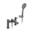 Vado Edit Bath Mixer Tap With Shower Kit - Brushed Black - IND-EDI130+K-BLK