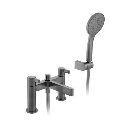 Vado Edit Bath Mixer Tap With Shower Kit - Brushed Black - IND-EDI130+K-BLK
