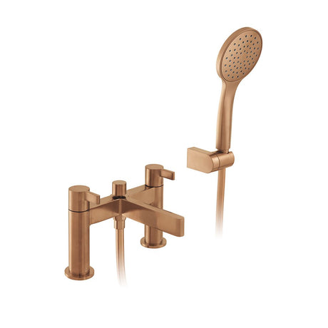 Vado Edit Bath Mixer Tap With Shower Kit - Brushed Bronze - IND-EDI130+K-BRZ