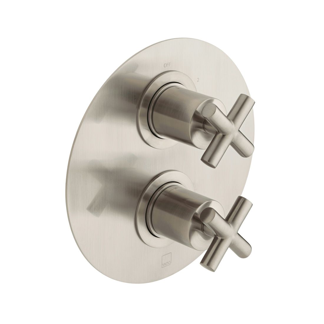 Vado Elements 2 Outlet Cross Handles Thermostatic Shower Valve - Brushed Nickel - IND-ELE148D/2-BRN
