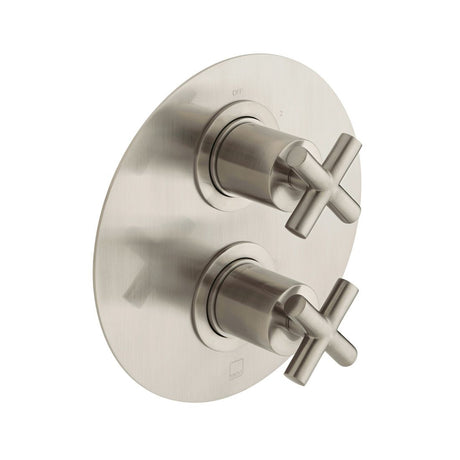 Vado Elements 2 Outlet Cross Handles Thermostatic Shower Valve - Brushed Nickel - IND-ELE148D/2-BRN