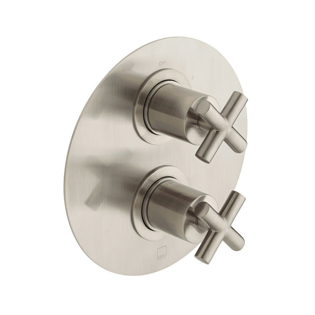 Vado Elements 2 Outlet Cross Handles Thermostatic Shower Valve - Brushed Nickel - IND-ELE148D/2-BRN