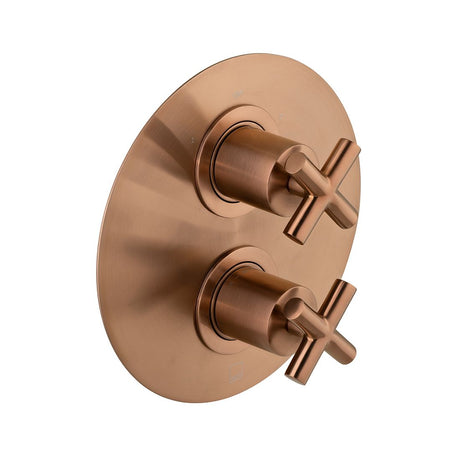 Vado Elements 2 Outlet Cross Handles Thermostatic Shower Valve - Brushed Bronze - IND-ELE148D/2-BRZ
