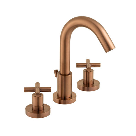 Vado Elements 3 Hole Basin Mixer Deck Mounted with Pop-up Waste And Honeycomb Flow Regulator - Brushed Bronze - IND-ELW101F-BRZ