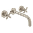 Vado Elements 3 Hole Basin Mixer with 200mm Spout Wall Mounted With Honeycomb Flow Regulator - Brushed nickel - IND-ELW109FLA-BRN