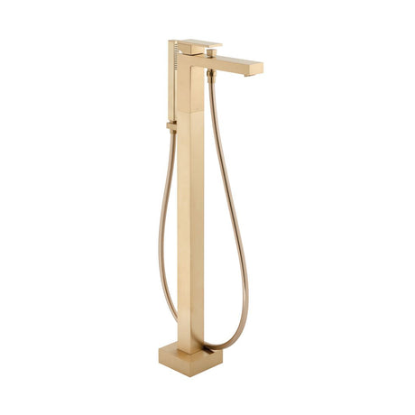 Vado Notion Freestanding Bath Mixer Tap With Shower Kit - Brushed Gold - IND - NOT233 - BRG - TAP 'N' SHOWER
