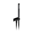 Vado Omika Noir Single Function Hand Held Shower Head with Hose Bracket and Integrated Outlet - Polished Black - IND-OMI/SFMKWO/A-PB
