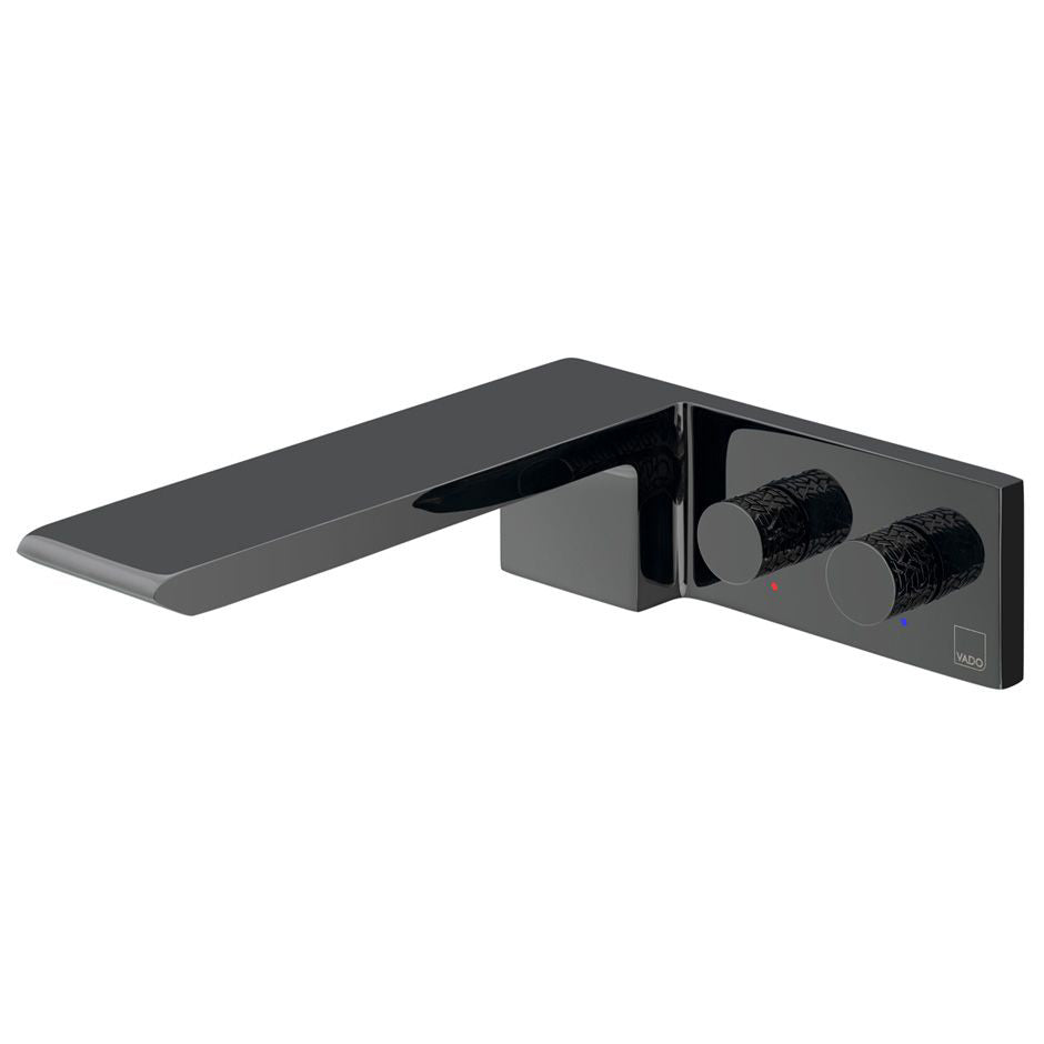 Vado Omika Noir Wall Mounted Basin Mixer Tap - Polished Black - IND-OMI109-PB