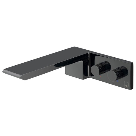 Vado Omika Noir Wall Mounted Basin Mixer Tap - Polished Black - IND-OMI109-PB