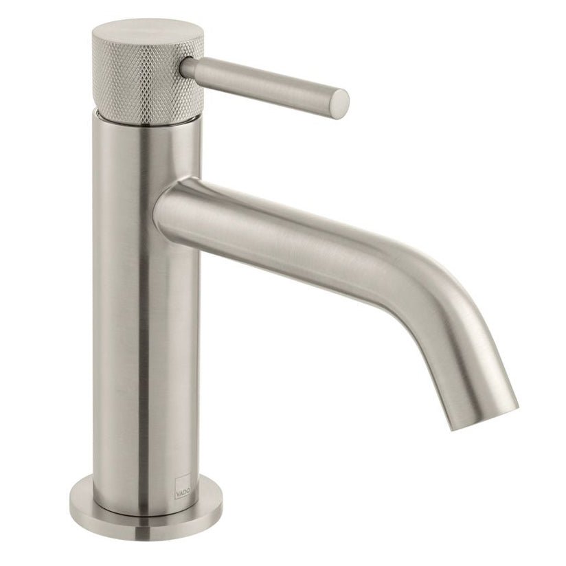 Vado Knurled Accents Slimline Mono Basin Mixer Tap - Brushed Nickel - IND - ORI200/SB - BRNK - TAP 'N' SHOWER