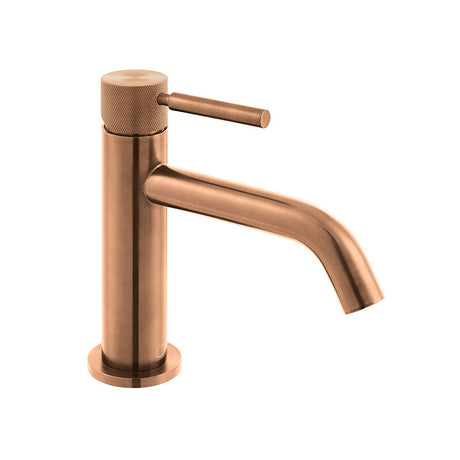 Vado Knurled Accents Slimline Mono Basin Mixer Tap - Brushed Bronze - IND - ORI200/SB - BRZK - TAP 'N' SHOWER
