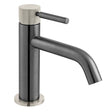 Vado Knurled X Fusion Single Taphole Slimline Mono Basin Mixer Tap - Brushed Black/Nickel - IND - ORI200/SB - XBNK - TAP 'N' SHOWER