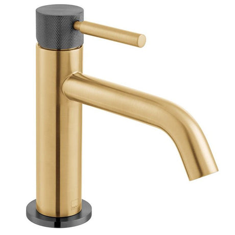 Vado Knurled X Fusion Single Taphole Slimline Mono Basin Mixer Tap - Gold/Black - IND - ORI200/SB - XGBK - TAP 'N' SHOWER