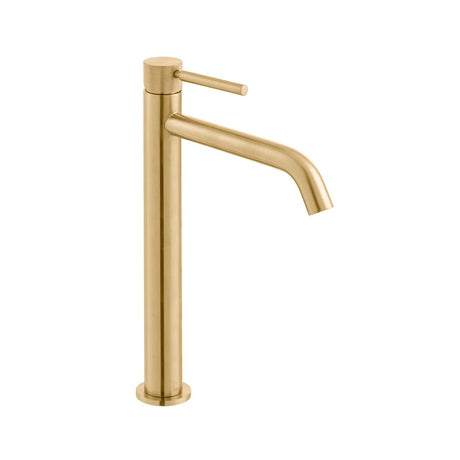 Vado Origins Single Taphole Slimline Tall Mono Basin Mixer Tap with Knurled Accents - Brushed Gold - IND - ORI200E/SB - BRGK - TAP 'N' SHOWER