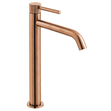 Vado Origins Single Taphole Slimline Tall Mono Basin Mixer Tap with Knurled Accents - Brushed Bronze - IND - ORI200E/SB - BRZK - TAP 'N' SHOWER