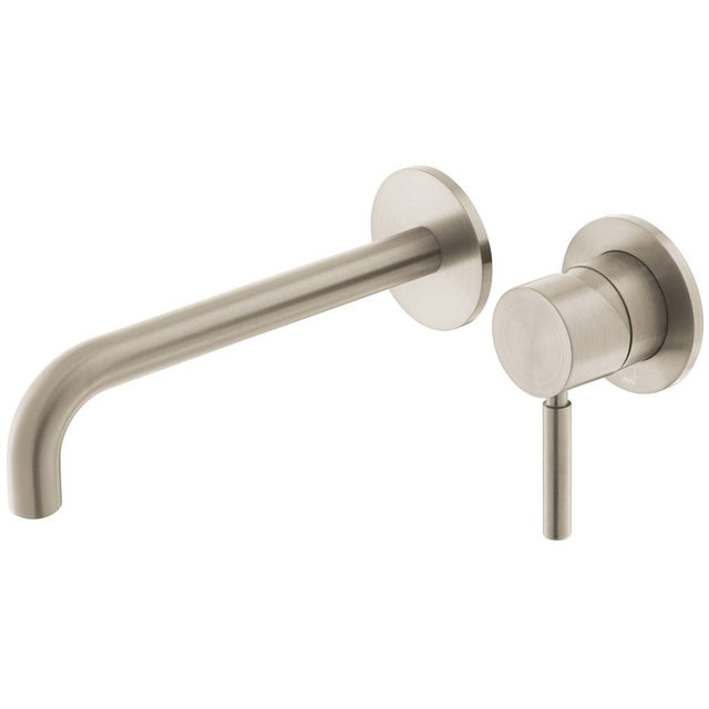 Vado Origins 2 Tapholes Slimline Wall Mounted Basin Mixer Tap with 180mm Spout - Brushed Nickel - IND-ORI209SA-BRN
