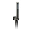 Vado Zoo Single Function Hand Held Shower Head with Hose Bracket and Integrated Outlet - Brushed Black - IND-SFMKWO/RO-BLK