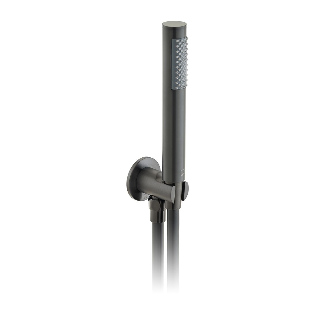 Vado Zoo Single Function Hand Held Shower Head with Hose Bracket and Integrated Outlet - Brushed Black - IND-SFMKWO/RO-BLK