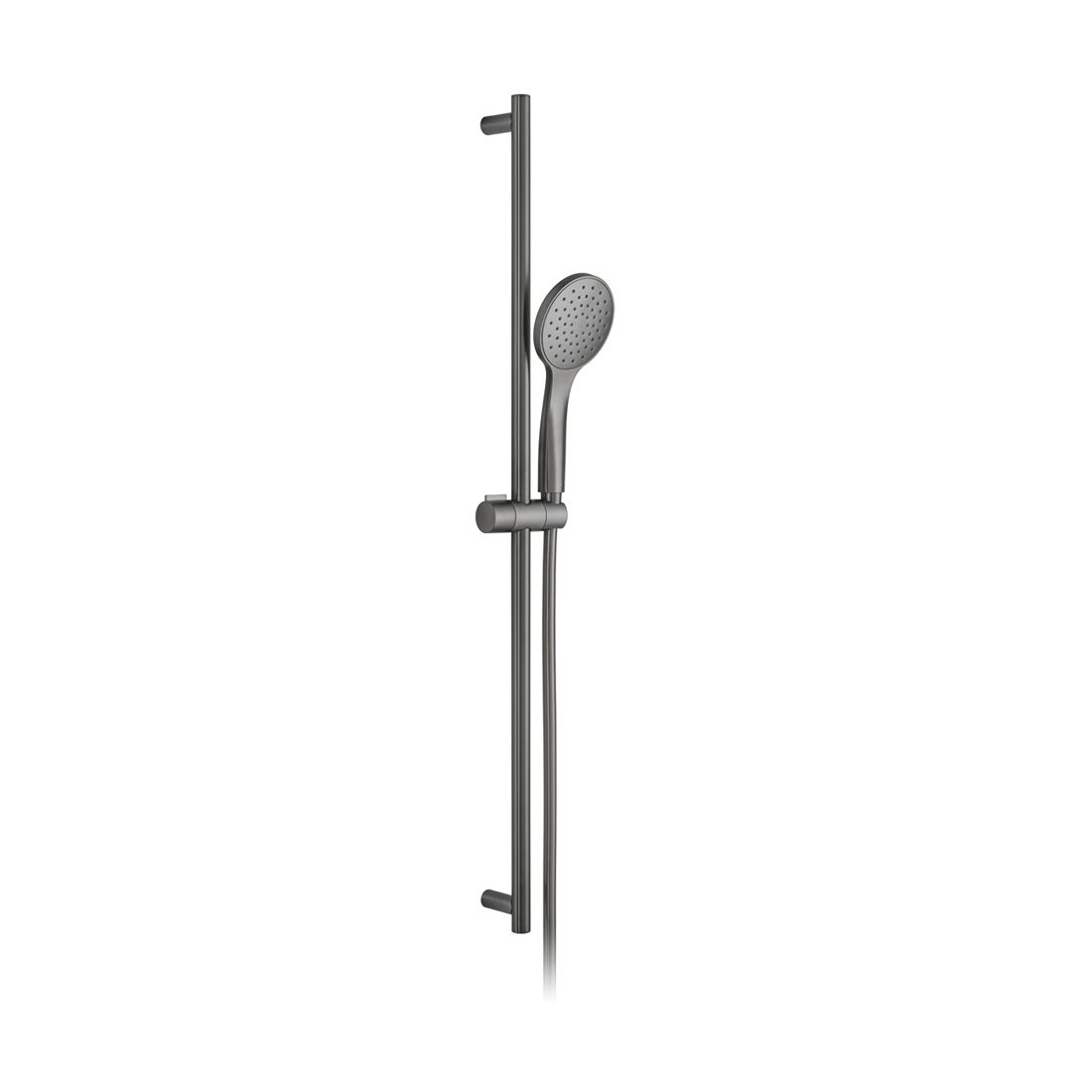 Vado Showering Solutions Round Single Function Air-Injection Slide Shower Rail Kit - Brushed Black - IND-SFSRK/RO-ATM-BLK