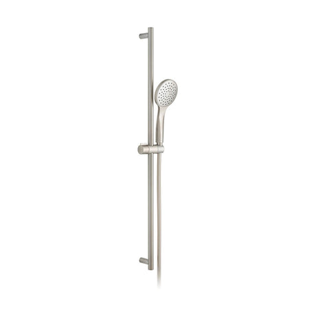 Vado Showering Solutions Round Single Function Air-Injection Slide Shower Rail Kit - Brushed Nickel - IND-SFSRK/RO-ATM-BRN