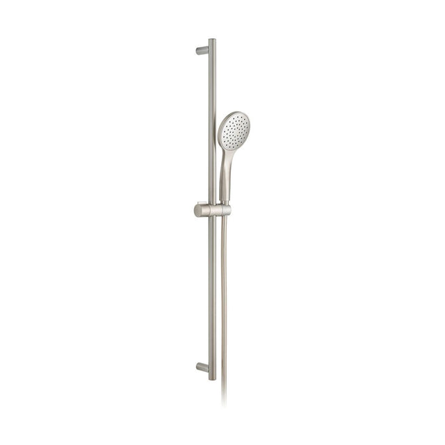 Vado Showering Solutions Round Single Function Air-Injection Slide Shower Rail Kit - Brushed Nickel - IND-SFSRK/RO-ATM-BRN