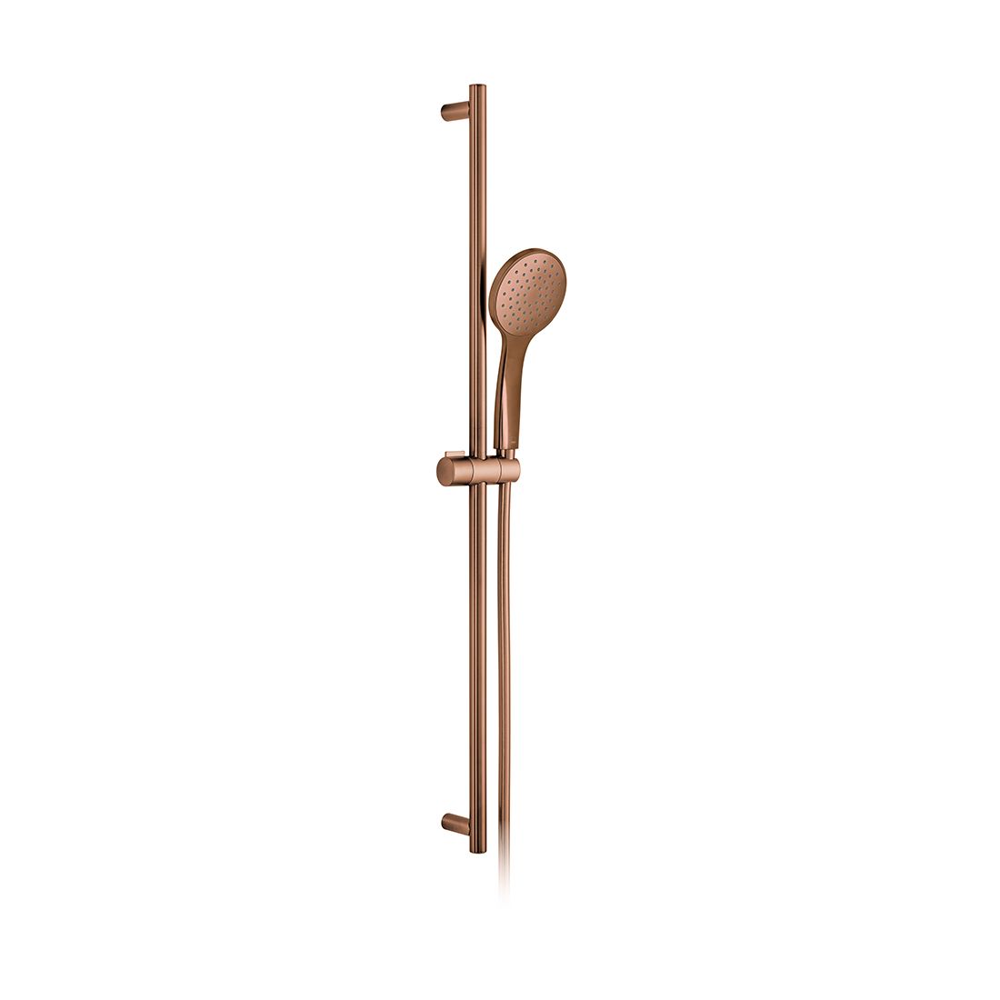 Vado Showering Solutions Round Single Function Air-Injection Slide Shower Rail Kit - Brushed Bronze - IND-SFSRK/RO-ATM-BRZ