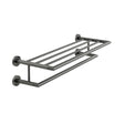 Vado Spa Towel Shelf with Towel Rail 600mm - Brushed Black - IND - SPA185B - BLK - TAP 'N' SHOWER