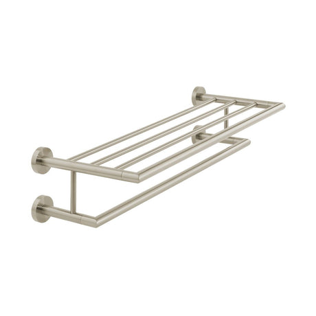 Vado Spa Towel Shelf with Towel Rail 600mm - Brushed Nickel - IND - SPA185B - BRN - TAP 'N' SHOWER
