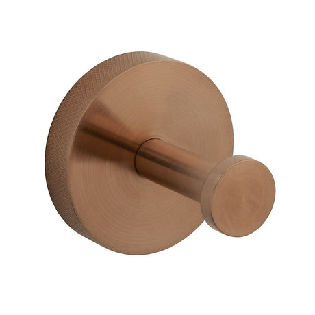 Vado Knurled Accents Knurled Robe Hook - Brushed Bronze - IND - SPA186 - BRZK - TAP 'N' SHOWER