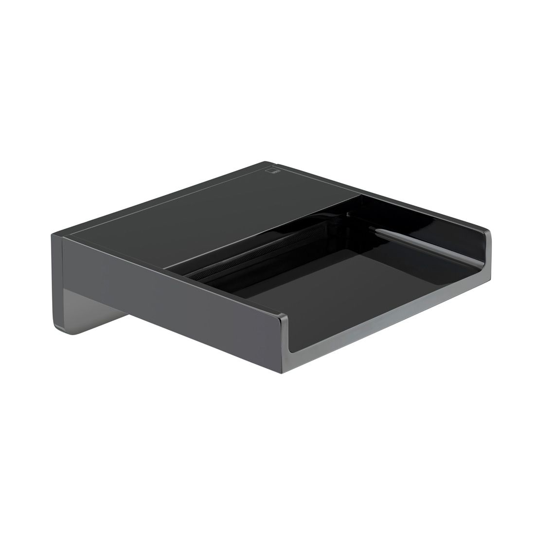 Vado Omika Noir Wall Mounted Waterfall Bath Spout - Polished Black - IND-SYN240/W-PB