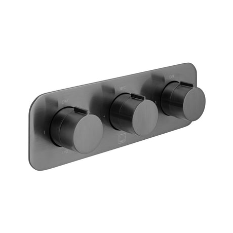 Vado Tablet Altitude 3 Outlet Thermostatic Shower Valve with All-Flow Function - Brushed Black - IND-T128/3-H-ALT-BLK