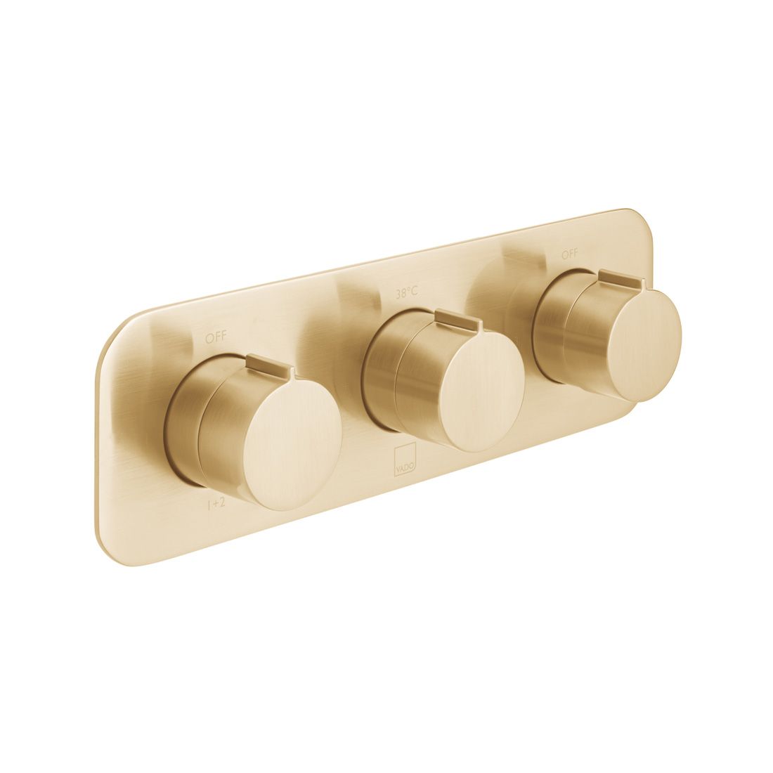Vado Tablet Altitude 3 Outlet Thermostatic Shower Valve with All-Flow Function - Brushed Gold - IND-T128/3-H-ALT-BRG