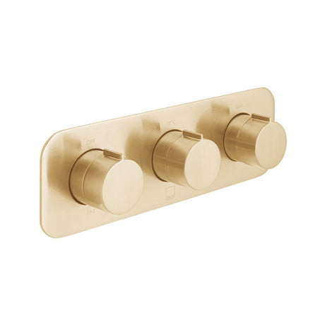 Vado Tablet Altitude 3 Outlet Thermostatic Shower Valve with All-Flow Function - Brushed Gold - IND-T128/3-H-ALT-BRG