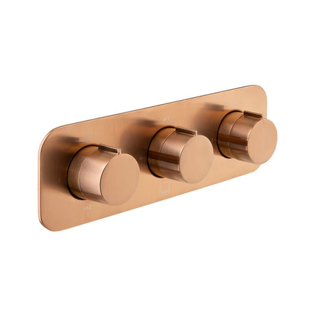 Vado Tablet Altitude 3 Outlet Thermostatic Shower Valve with All-Flow Function - Brushed Bronze - IND-T128/3-H-ALT-BRZ