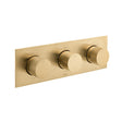 Vado Knurled Accents 3 Outlet Thermostatic Shower Valve with All-Flow Function - Brushed Gold - IND-T128/3-H-BRGK