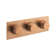 Vado Knurled Accents 3 Outlet Thermostatic Shower Valve with All - Flow Function - Brushed Bronze - IND - T128/3 - H - BRZK - TAP 'N' SHOWER