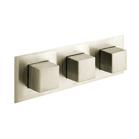 Vado Tablet Notion 3 Outlet Thermostatic Shower Valve with All-Flow Function - Brushed Nickel - IND-T128/3-H-NOT-BRN