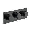 Vado Omika Noir 3 Outlet Thermostatic Shower Valve With All-flow Function - Polished Black - IND-T128/3-H-OMI-PB