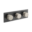 Vado Knurled X Fusion 3 Outlet Thermostatic Shower Valve with All-Flow Function - Brushed Black/Nickel - IND-T128/3-H-XBNK