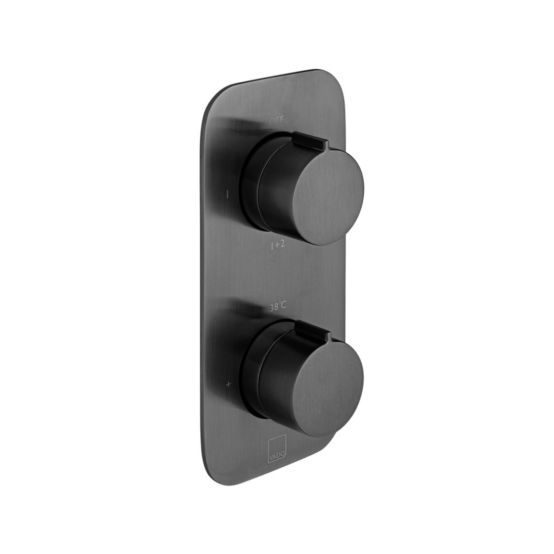 Vado Tablet Altitude 2 Outlet Thermostatic Shower Valve with All-Flow Function - Brushed Black - IND-T148/2-ALT-BLK