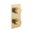 Vado Knurled Accents 2 Outlet Thermostatic Shower Valve with All-Flow Function - Brushed Gold - IND-T148/2-BRGK