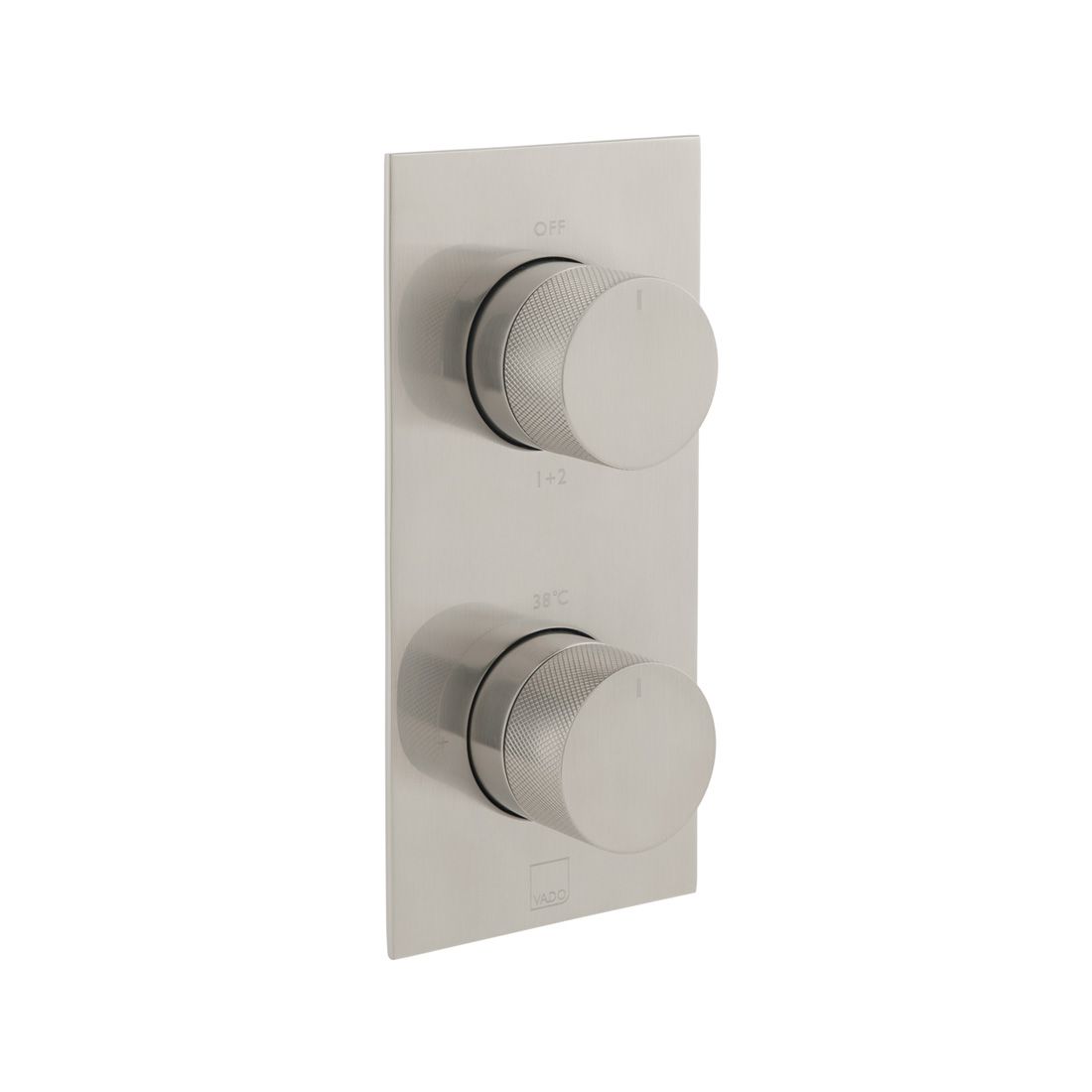 Vado Knurled Accents 2 Outlet Thermostatic Shower Valve with All-Flow Function - Brushed Nickel - IND-T148/2-BRNK