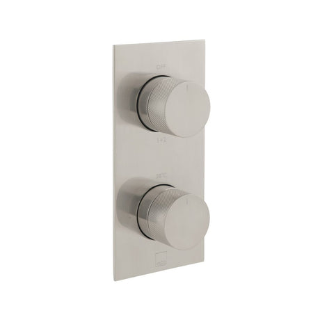 Vado Knurled Accents 2 Outlet Thermostatic Shower Valve with All-Flow Function - Brushed Nickel - IND-T148/2-BRNK