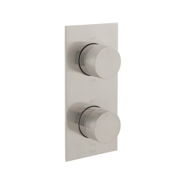 Vado Knurled Accents 2 Outlet Thermostatic Shower Valve with All-Flow Function - Brushed Nickel - IND-T148/2-BRNK
