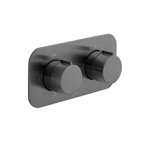Vado Tablet Altitude 2 Outlet Thermostatic Shower Valve with All-Flow Function - Brushed Black - IND-T148/2-H-ALT-BLK