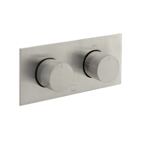 Vado Knurled Accents 2 Outlet Thermostatic Shower Valve with All-Flow Function - Brushed Nickel - IND-T148/2-H-BRNK