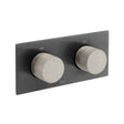 Vado Knurled X Fusion 2 Outlet Thermostatic Shower Valve with All-Flow Function - Brushed Black/Nickel - IND-T148/2-H-XBNK