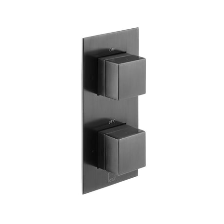 Vado Tablet Notion 2 Outlet Thermostatic Shower Valve with All-Flow Function - Brushed Black - IND-T148/2-NOT-BLK